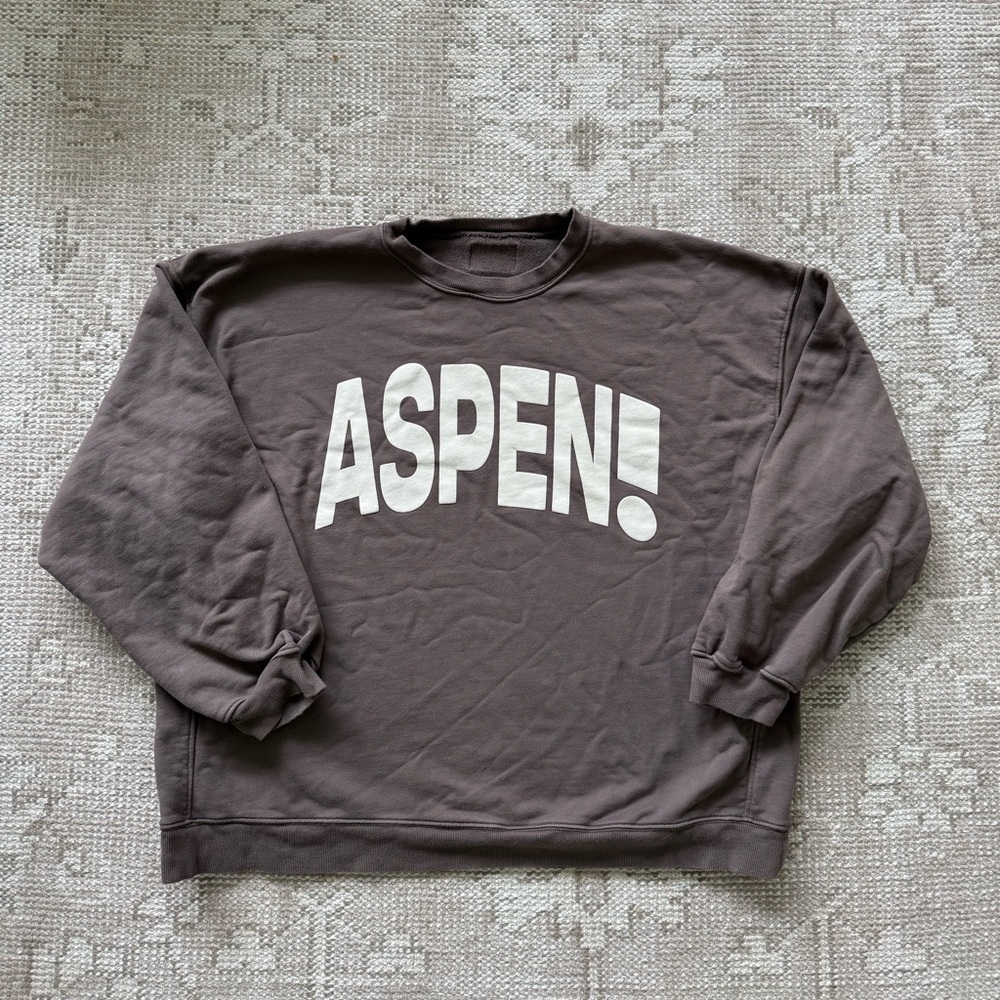 Daily Drills Aspen! Oversized Crewneck Sweatshirt in Mocha - XS/S